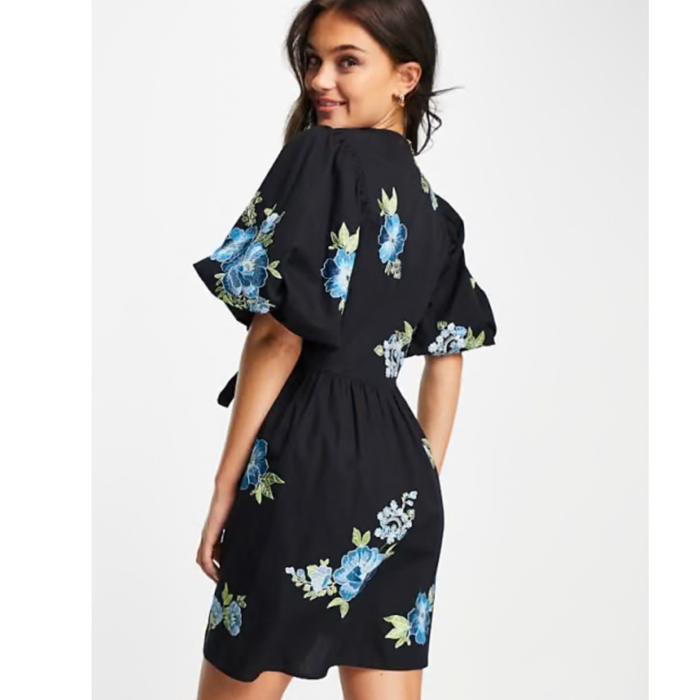 ASOS DESIGN Embroidered cotton poplin dress